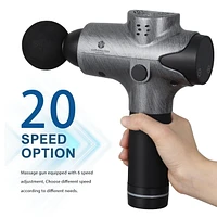 Oumilen Massage Gun 20 Speed Level Deep Tissue Percussion for Deep Relaxation, Cordless Handheld Electric Body Massage Device for Neck, Back, Muscle & 6 Heads Included