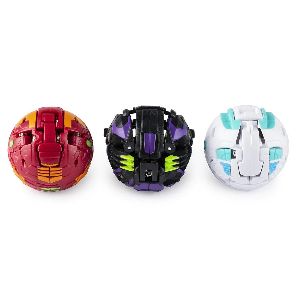 Bakugan Starter Pack 3-Pack, Darkus Lupitheon, Collectible Action Figures, for Ages 6 and Up