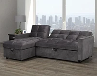 Mayole Sectional Sofa Bed, Grey