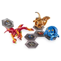 Bakugan Starter Pack 3-Pack, Pyrus Nillious, Collectible Action Figures, for Ages 6 and Up