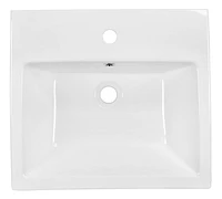 American Imaginations 20.5-in. W Semi-Recessed White Bathroom Vessel Sink Set For 1 Hole Center Faucet AI-31515