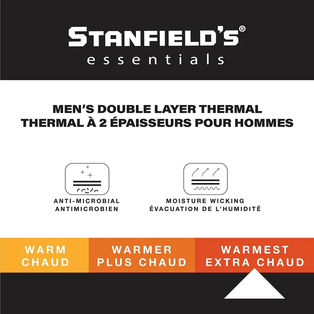 Stanfield's Essentials Double Layer Thermal, Available Sizes  S-XL