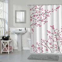 Hometrends Cherry Blossom Fabric Shower Curtain, Shower Curtain 70" x 72" (178 x 183 cm)