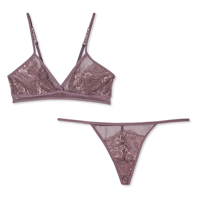 Ensemble 2 pièces avec soutien-gorge léger et tanga George pour femmes