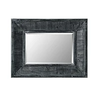 36" Modern Industrial Wood Wall Mirror