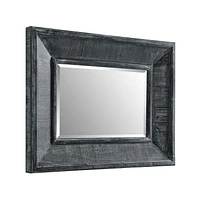 36" Modern Industrial Wood Wall Mirror