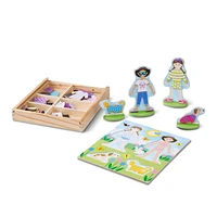 Melissa & Doug Best Friends Magnetic Dress-Up Wooden Dolls Pretend Play Set (78 pcs)