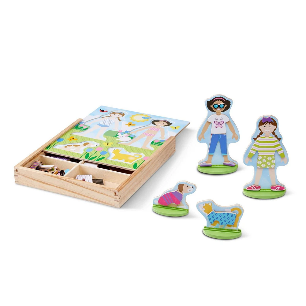 Melissa & Doug Best Friends Magnetic Dress-Up Wooden Dolls Pretend Play Set (78 pcs)