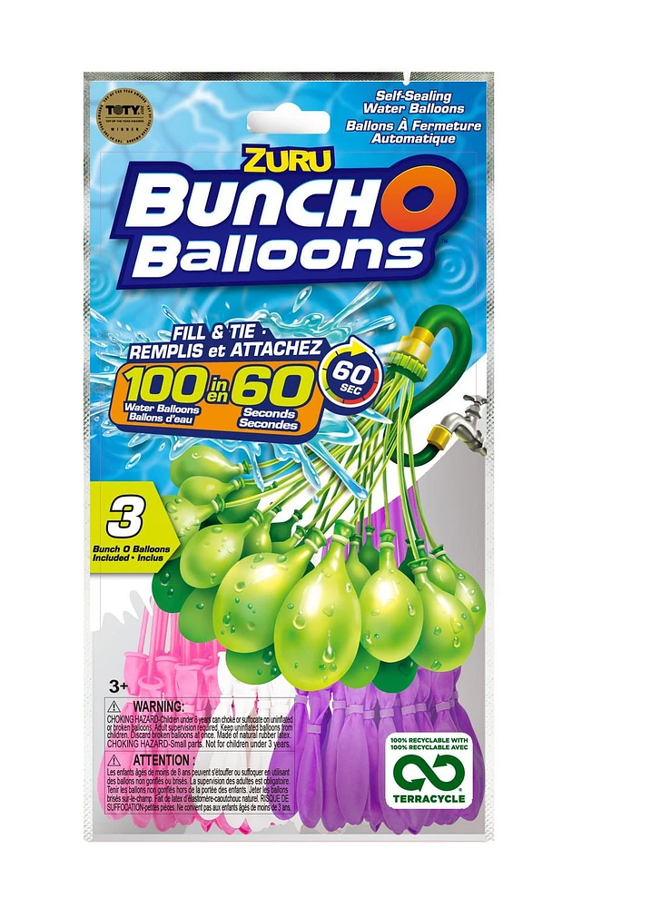 Bunch O Balloons 100 ballons d’eau à fermeture automatique et à remplissage rapide