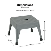 COSCO 1-Step 225 lb. Capacity Stackable Gray Steel Step Stool (2-pack)