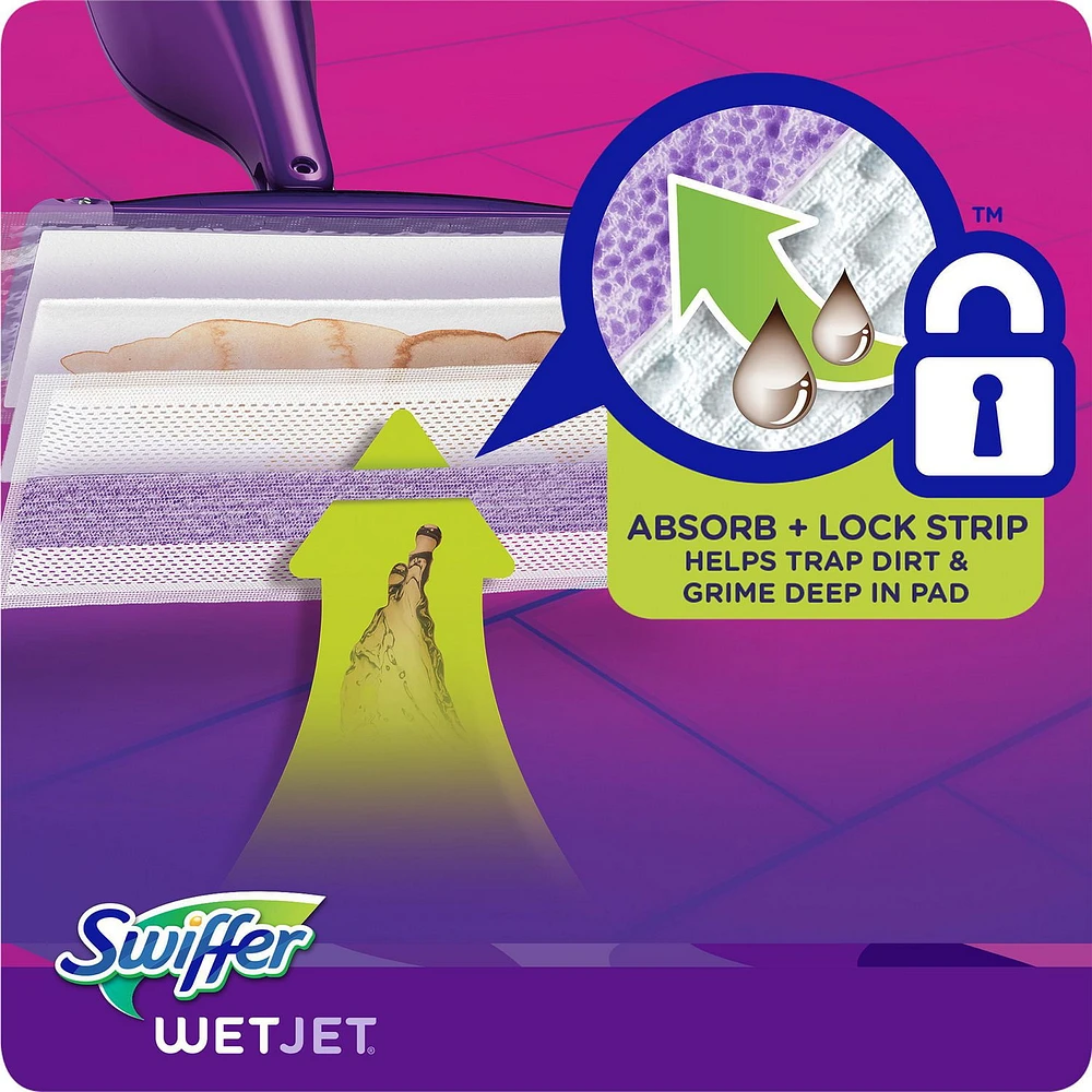 Swiffer WetJet Multi Surface Floor Cleaner Spray Mop Pad Refill, 12 Count