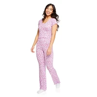 No Boundaries Women's Pointelle Tee 2-Piece Set