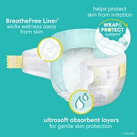 Pampers Swaddlers Diapers - Super Pack, Sizes NB-7, 84-44 Count