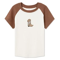 No Boundaries Women's Raglan Baby Tee