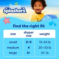Pampers Splashers Swim Diapers, Size 4, Disposable Baby Swim Diapers, 18CT