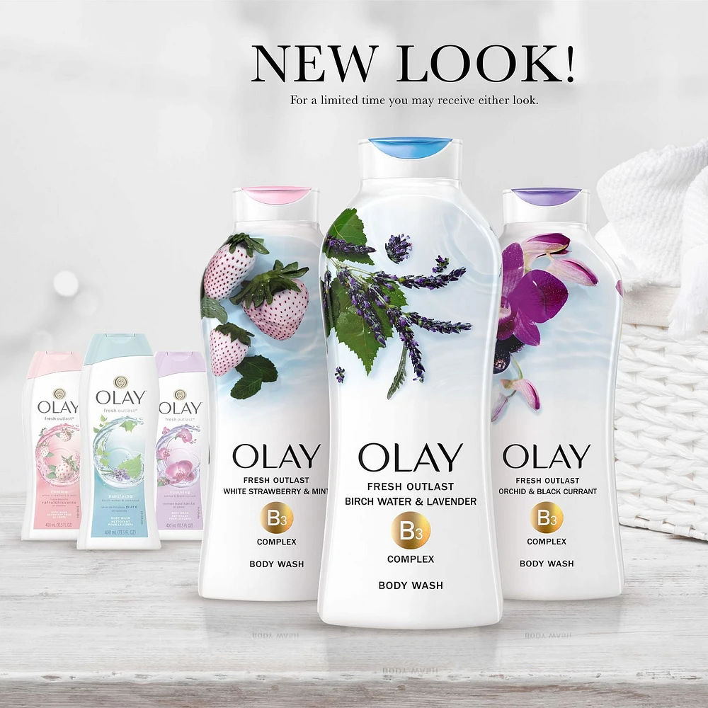 Olay Fresh Outlast Body Wash, White Strawberry & Mint, 650 mL