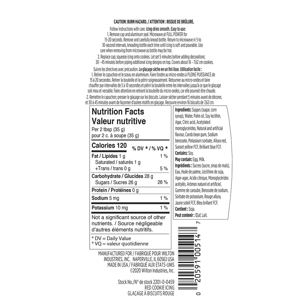 Wilton Red Cookie Icing, Icing, 255 g (9 oz) Bottle