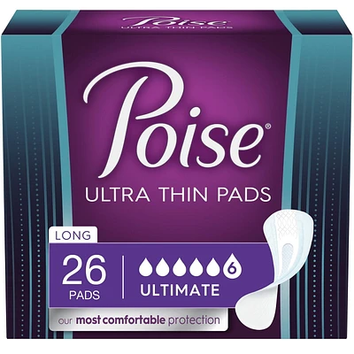 Serviettes ultra minces pour incontinence Poise, absorption suprême