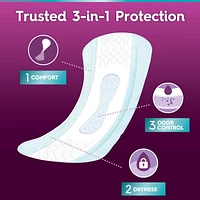 Serviettes ultra minces pour incontinence Poise, absorption suprême