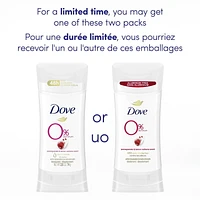 Dove 0% AluminumPomegranate and Lemon Verbena Deodorant Stick, 74 g