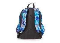 Justice™ Brand Girls Tie Dye Nylon Multi Compartment 17” Backpack with Shiny Holographic Pocket and Bungee Cord Feature