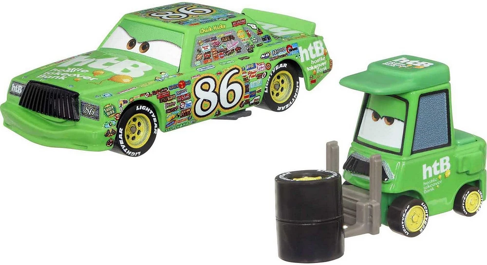 Disney and Pixar Cars 3 2-Pack Chick Hicks and Pitty Chick Hicks, 1:55 scale Die-Cast