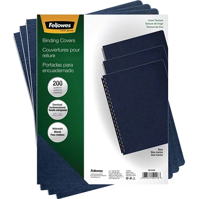 Linen Presentation Covers - Oversize Letter, Navy, 200 pack