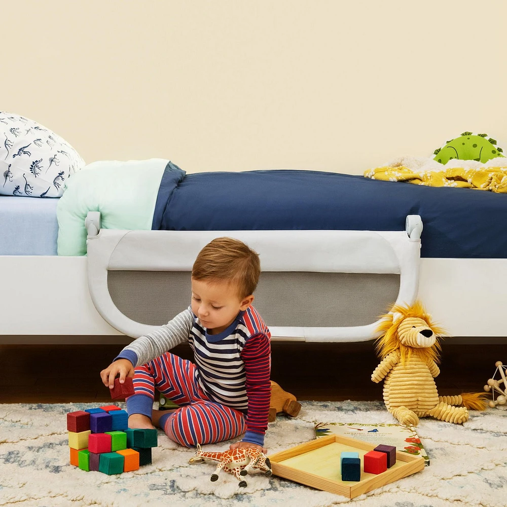 Barrière de lit de sommeil Munchkin, convient aux matelas simples, doubles et grands lits, gris
