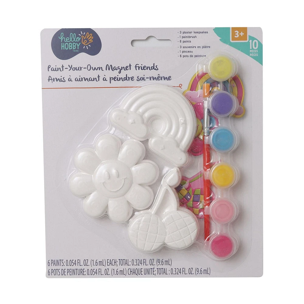 Hello Hobby Paint Your Own Magnet Friends-Rainbow Plaster, Rainbow Plaster