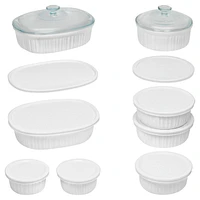 CorningWare French White 18-Piece Bakeware Set