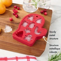 Holiday Time Silicone Ice Tray, Mitten Shape, Red