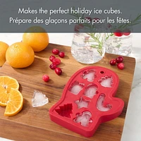 Holiday Time Silicone Ice Tray, Mitten Shape, Red