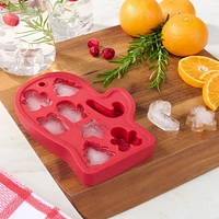 Holiday Time Silicone Ice Tray, Mitten Shape, Red