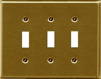 Atron Electro Industries Traditional Brass Triple Toggle Wall Plate