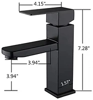 American Imaginations 1 Hole Lead Free Brass Faucet In Black Color AI-34361