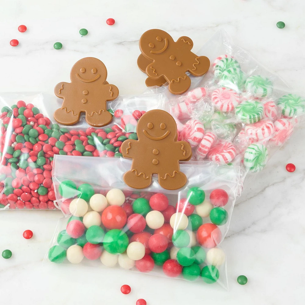 Holiday Time 3-Pack Bag Clips, Gingerbread Cookie, Brown