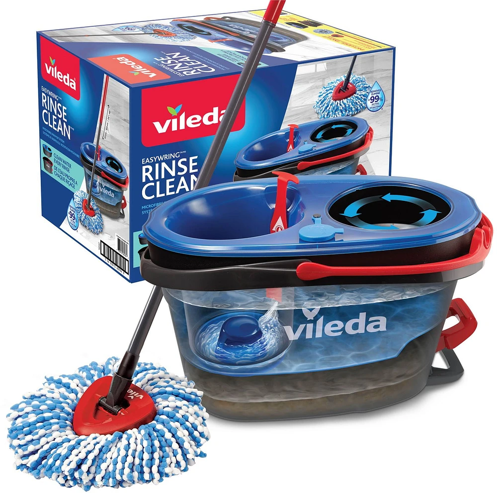 Vileda EasyWring RinseClean Spin Mop System, Two-tank bucket system