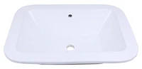 American Imaginations 21.75-in. W Drop In White Bathroom Vessel Sink Set For Wall Mount Drilling AI