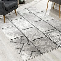 Tapis d'intérieur abstrait moderne avec montage de branches de tapis