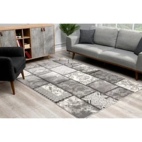 Tapis d'intérieur abstrait moderne avec montage de branches de tapis