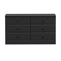 Prepac Astrid Black 6-Drawer Dresser