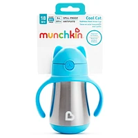 Munchkin Cool Cat™ Stainless Steel Straw Cup, 8oz, Blue