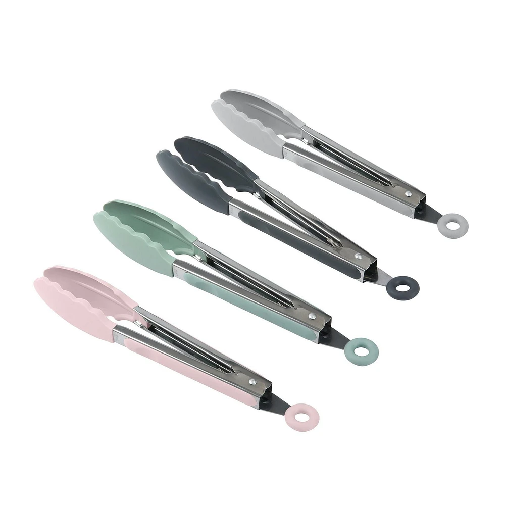 Mainstays 9" Stainless Steel Locking Tongs with Silicone Head, Mainstays 9" Locking Tongs