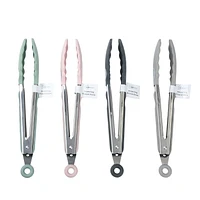 Mainstays 9" Stainless Steel Locking Tongs with Silicone Head, Mainstays 9" Locking Tongs