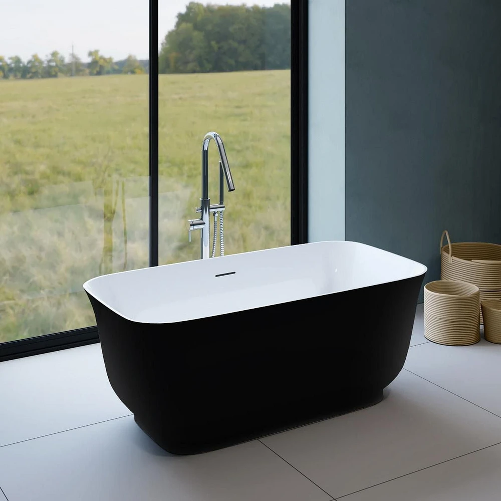 A&E Bath and Shower MINA-59-BLK FREESTANDING BATHTUB