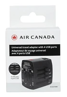 Air Canada Universal Travel Adapter with 4 USB Ports, 4 USB ports