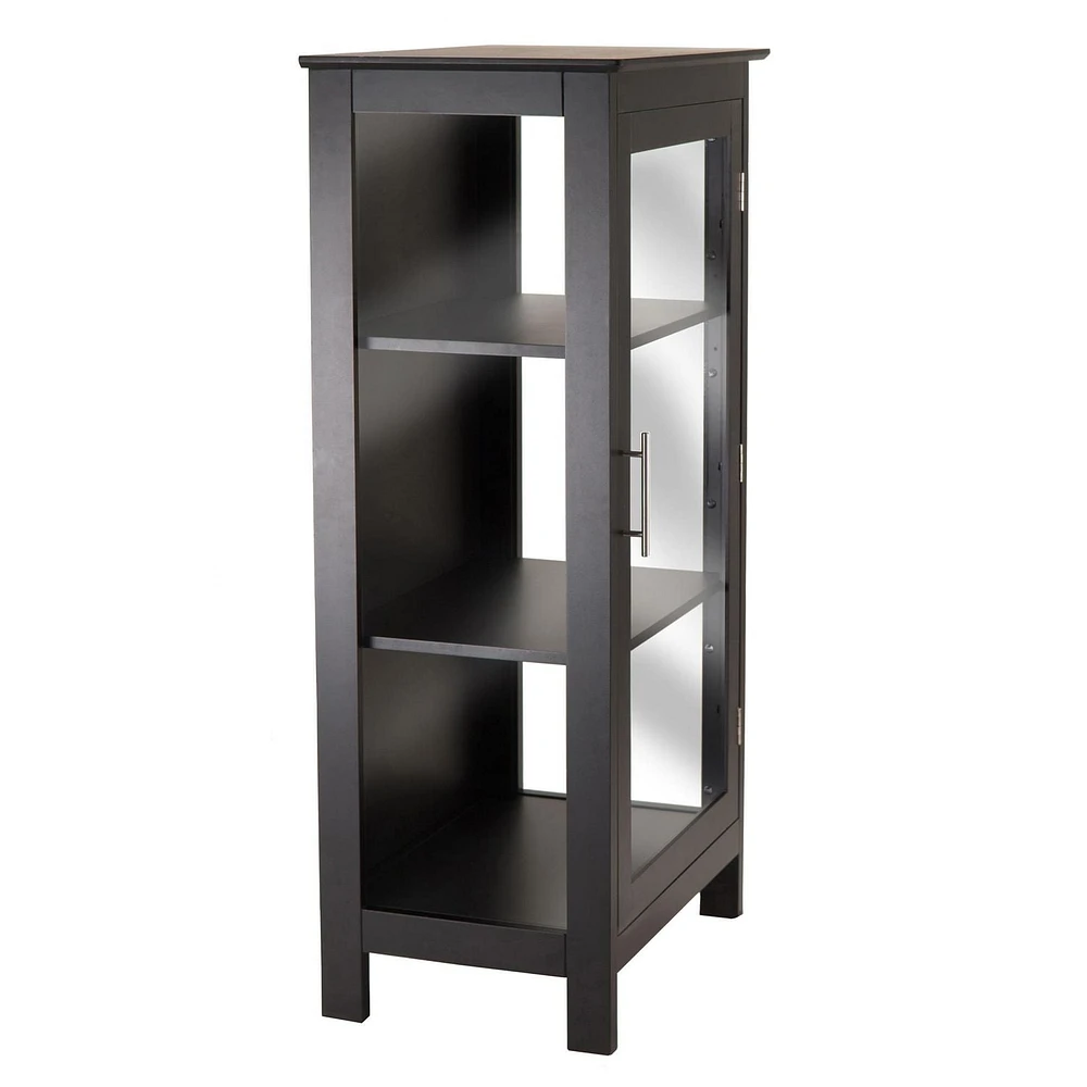 Winsome Poppy Display cabinet with Glass Door in Black Finish - 20523