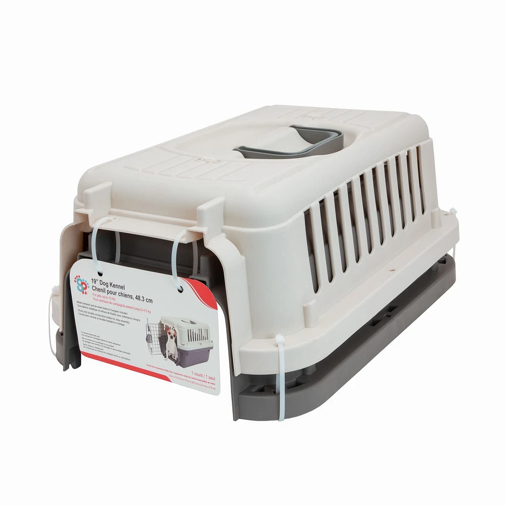 SportPet 19 pouces Transporteur pour chien en plastique durable CHENIL EN PLASTIQUE DE 19 PO