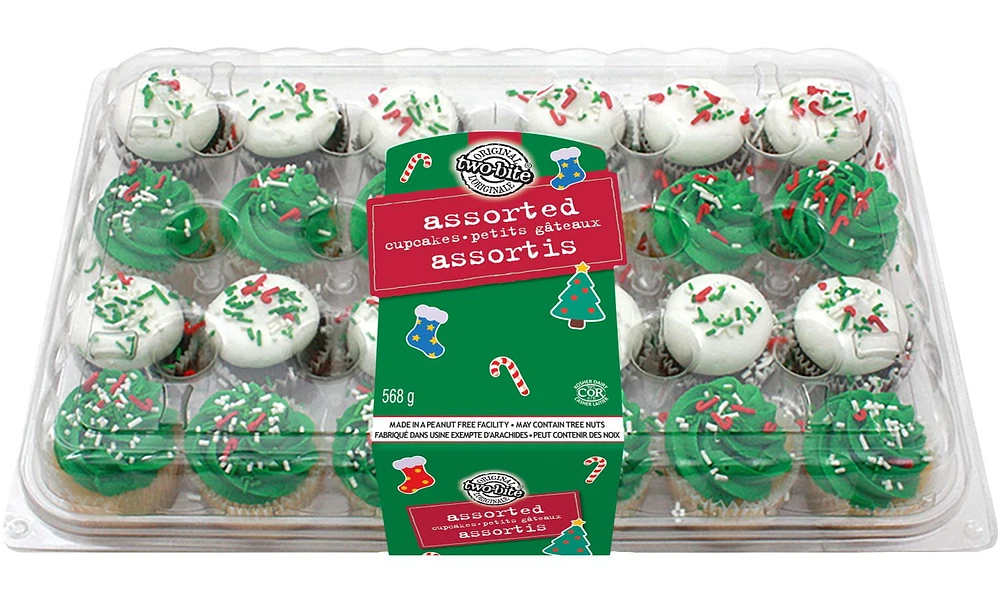 two-bite® Christmas Assorted Cupcakes – 24pk, Quantity – 568 grams