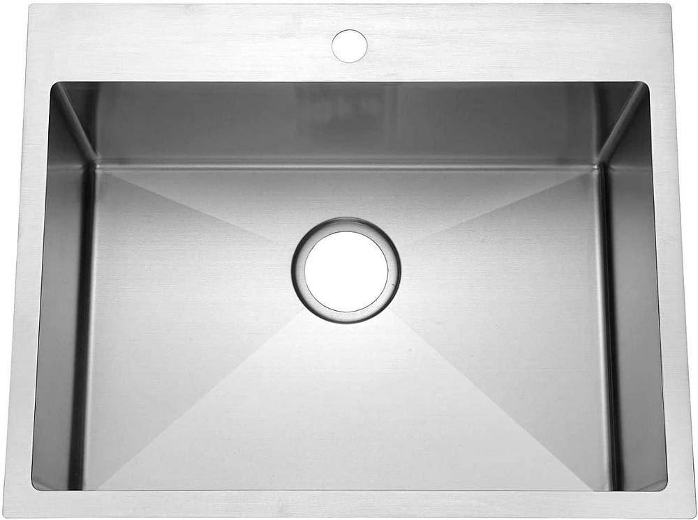 American Imaginations 20-in. W CUPC Approved Brushed Nickel Laundry Sink With 1 Bowl And 18 Gauge AI-31733